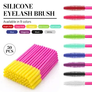 Silikone øjenvippebørste Mascara tryllestave Applikator Øjenbrynskamstang Spoolies Øjenvipper Børster Vippeforlængelse Tilbehør Makeupværktøj