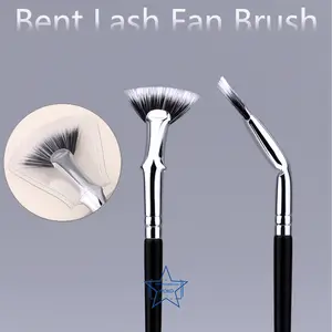 Eyelash Brush Fan Bent Lash Fan Brushes Eyelash Brushes Small Fan Brush Professional Mini Eyelash Brush Make Up Tool