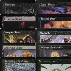 LK19 Cabal Ritual Cabal Therapy Culling the Weak Demonic Tutor Darkness Imperial Seal High-Quality TCG Proxy Cards (Black-Core)