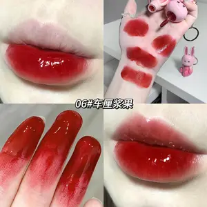 Cute Rabbit Mirror ajakmáz kulcstartó rúzs vízálló szájfény hosszantartó tapadásmentes csésze női ajakmáz kozmetikai 6 szín