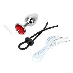 Anell de penis de descàrrega elèctrica Endoll anal per a homes Dilatador de cul per a galls, pinces per mugrons, estimulador mèdic, joguines sexuals per a adults, 18 anys