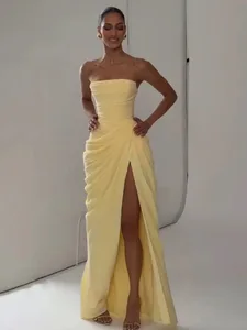 Robe plissée couleur unie pour femmes, S