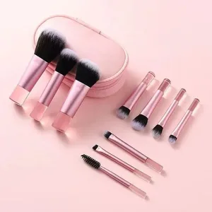 Mini set di pennelli per trucco da 10 pezzi con borsa Pennello per trucco portatile da viaggio disponibile in più colori
