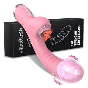 FairyKiss дилдо вибраторы әйелдерге арналған 2In1 тіл жалататын клитор G-spot стимуляторы қынап массажы әйел соратын ересектерге арналған секс ойыншық