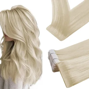 Platinum Blonde #60 Straight Tape In Hair Extensions 50g/20pcs Adhesive Glue Skin Weft Invisible Tape In Human Hair Extensions