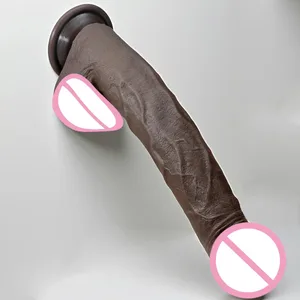 Consolador de silicona súper suau de 28 cm amb ventosa, corretja flexible de punt G per a dones, homes, lesbianes, joguina sexual de penis llarg per a parelles