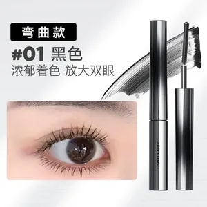 Mascara de tub d'acer Judydoll, impermeable, prim, sense taques, metall arrissat, marró, petit rimel de tub platejat