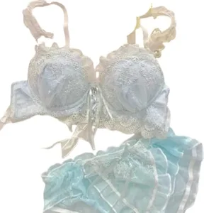 مجموعة Bralette من الدانتيل على الطراز الياباني ملابس داخلية مثيرة لطيفة مع حلقة فولاذية للثدي الصغير مجموعة حمالة صدر ولباس داخلي رائجة البيع الآن!