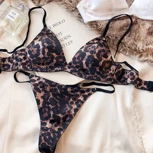 Women Sexy Lingerie Hot Underwear Triangular Cup Bra Set Small Chest Top Support Bra Comfortable Push Up Bra Breathable Seamless