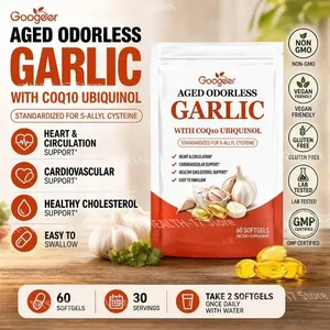Viên Gel Mềm Tỏi Không Mùi Googeer Aged Với CoQ10 Ubiquinol Vitamin K2 (MK-7) Giúp Tuần Hoàn & Hỗ Trợ Cholesterol 60 Viên Gel Mềm