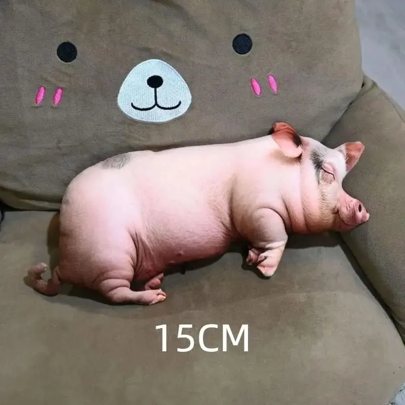 Realistic 3D Pig Stuffed Plush Pillow Soft Durable Fabric Cushion for Sofa Office Rest Travel Nap Gift