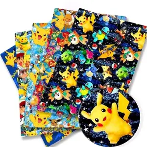 Tela de dibujos animados de Pokémon, 140x50cm, costura hecha a mano, Patchwork, vestido de bebé, Sábana para el hogar, tela estampada, costura para niños