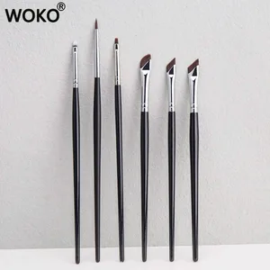 5/6 kpl Ohut Geelimäinen Eyeliner Meikkisiveltimet Eyeliner Harjasarjat Tasainen Eyeliner Concealer Brush Eye Liner Yksityiskohtainen meikkityökalu