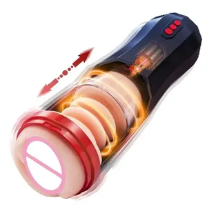 Masturbador masculino retráctil completamente automático, vagina de bolsillo, vibrador Anal, copa de avión, Juguetes sexuales para adultos para hombres