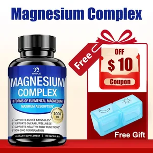 Magnesium-Komplex-Ergänzung 1000 mg – Magnesiumglycinat-Citrat-Malat-Taurat chelatisiert für Knochen-Muskel-Regenerationsenergie