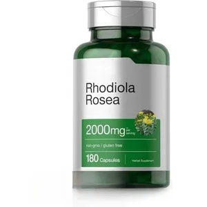 Rhodiola Rosea kapsle 180 kusů Emoční úleva a podpora imunitního zdraví – 2000 mg Rhodiola Rosea kořen 5:1 rostlinný extrakt