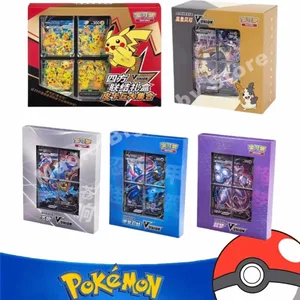 Targetes de Pokémon Original Trading PTCG Cartoon Quartet Acoplament V-UNION Caixa de regal Pikachu Big Gather Moru Baker Mew-two PTCG