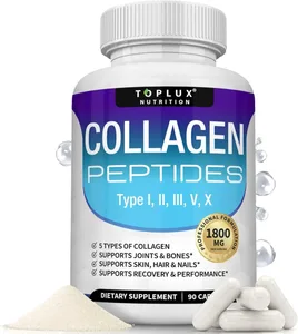 Multi Collagen Peptides Capsules 1800mg - Hydrolyzed Protein Collagen Complex Pills Promotes Skin & Hair Joint for Men Women
