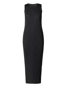 Miyake Plissee Frauen Kleid Sommer Ärmellose Lange Klassische Koreanische Mode Lässig Elegante Weibliche Lce Wasser Blau Strand Kleid TP5045