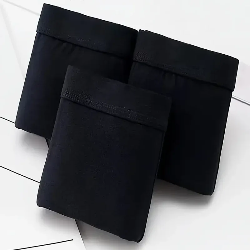3-Piece Set Of Men's Black Sexy Boxer Shorts, Soft And Breathable Casual Underwear, Men's Comfortable Boxer Shorts