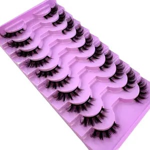 Demi-Cils 10 paires Demi-Cils doux naturel Cils yeux de chat outil de maquillage Faux Cils Extension moelleux Faux Cils