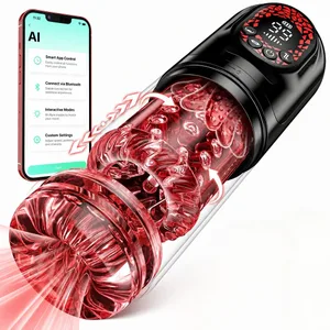 Teleskopická rotační masturbátor kalíšek Sací penis pumpa kapsa Pussy Kouření Sex Toys Stroker Pístový automatický mastubátor pro muže