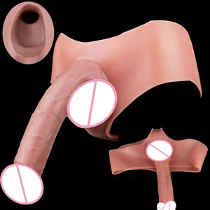 Manlig Strap-On Long Hollow Dildo Ultra Realistic Penis Extend Sleeve Byxor насадка на член Manlig Cock Cover Sexleksaker