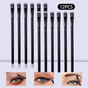 12PCS Yumuşak Kıl Göz Farı Fırça Seti - Göz Makyajı Karıştırma Fırçası Fosforlu Fırça Kapatıcı Fırça Taşınabilir Makyaj Araçları