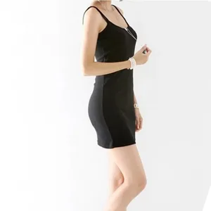 Pakaian Mini Kamisol Tali Spaghetti Seksi Wanita Bodycon Club Pakaian Pesta Kapas Pejal Musim Panas Baru Warna Tulen Sundress платье