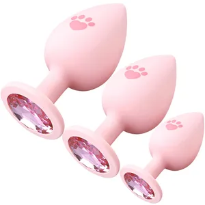 Plug anal din silicon moale 3 dimensiuni Mini Plug anal Jucării sexuale erotice pentru bărbați, femei, cupluri gay, vibrator stimulator de prostată anal pentru adulți