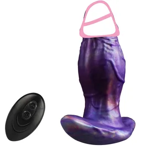 Realistische draagbare buttplug siliconen dildo met afstandsbediening 10 frequentie trillingen prostaatstimulator anale plug volwassen seksspeeltje
