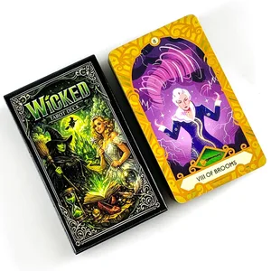 Wicked Tarot Deck 78 Tarot Cards Fantasy Magic Witch Divination Cards Game Fate Prediction Tarot Board Game Halloween Games Gift
