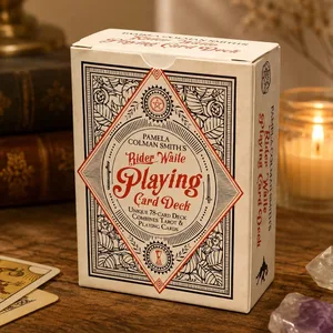 Baralho de cartas de jogo RWS: baralho de pôquer de 78 cartas ilustrado com imagens RWS combina tarô e cartas de baralho 9 * 6 cm com relevo duplo