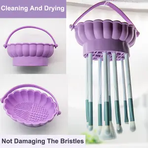 Boîte de nettoyage de brosse de maquillage en Silicone, bol de lavage, étagère de séchage d'œufs de maquillage, outil de lavage de poudre, éponge de stockage de brosses, épurateur