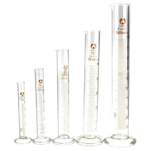 1 Uds cilindro de medición graduado de vidrio 5ml 10ml 25ml 50ml 100ml 250ml 500ml cilindro de medición para suministro de laboratorio/Cocina