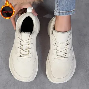 Inverno cabeça larga tênis masculino unissex descalço confortável tamanho grande quente sapatos casuais antiderrapantes sapatos de caminhada sapatos minimalistas