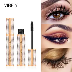Mascara diamant 4D en Fiber de soie, Extension de cils longs imperméable, épais, noir, produits de maquillage pour les yeux, cosmétiques