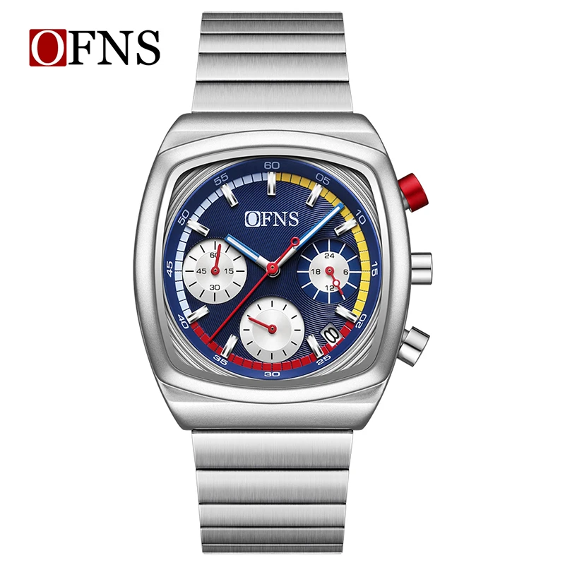 1635 New Fashion Men's Quartz Wristwatch Luminous Calendar Waterproof Steel Strap Casual Sport Watches for Man reloj hombre