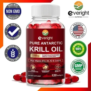 Oli de krill antàrtic 1200 mg amb suplement d'Omega-3 EPA i DHA Astaxantina i fosfolípids per a antioxidants del cervell de les articulacions del cor