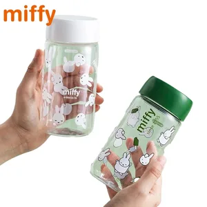 Kawaii Miffy Sød sommervandkop tegneserie kaninudskrivning Enkel stil gennemsigtig plastik bærbar kaffekop pigegave