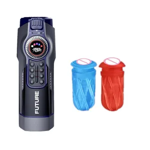 Leten 708-III Vibrador Silencioso Aquecimento Gemendo Carregamento USB Automático Telescópico Masculino Masturbação Vagina Buceta Brinquedos Sexuais para Homens