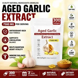 Chiết xuất tỏi già Softgels Hỗ trợ cân bằng miễn dịch không mùi Hỗ trợ công thức hàng ngày giàu chất chống oxy hóa 7500 Mg Sức sống cho tim 300 Softgels