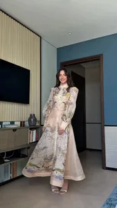 Laço impresso vestido feminino elegante meia gola alta manga solta único breasted cinto saia feminina 2026 verão senhora drapeado robe