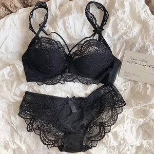 Fransız Saf Dantel Bralette Petite Sutyen Seti AABB Fincan Çıkarılabilir Askıları ve Ince Push Up Pedleri Yumuşak Balenli Seksi kadın