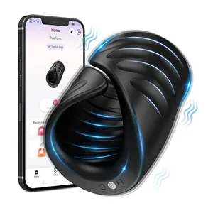 APP Kontrol Penis Delay Trainer Automatisk Mandlig Masturbator Glans Stimulator Massager Mænd Vibrator Sexlegetøj til mænd Voksenvarer
