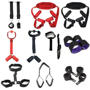 Bdsm Bondage Set Restraint Adult Game Käsiraudat Kaula Kaulus Ranne Suu Gag Hihna Fetish SM Seksilelu Naispareille Ei Vibraattoria
