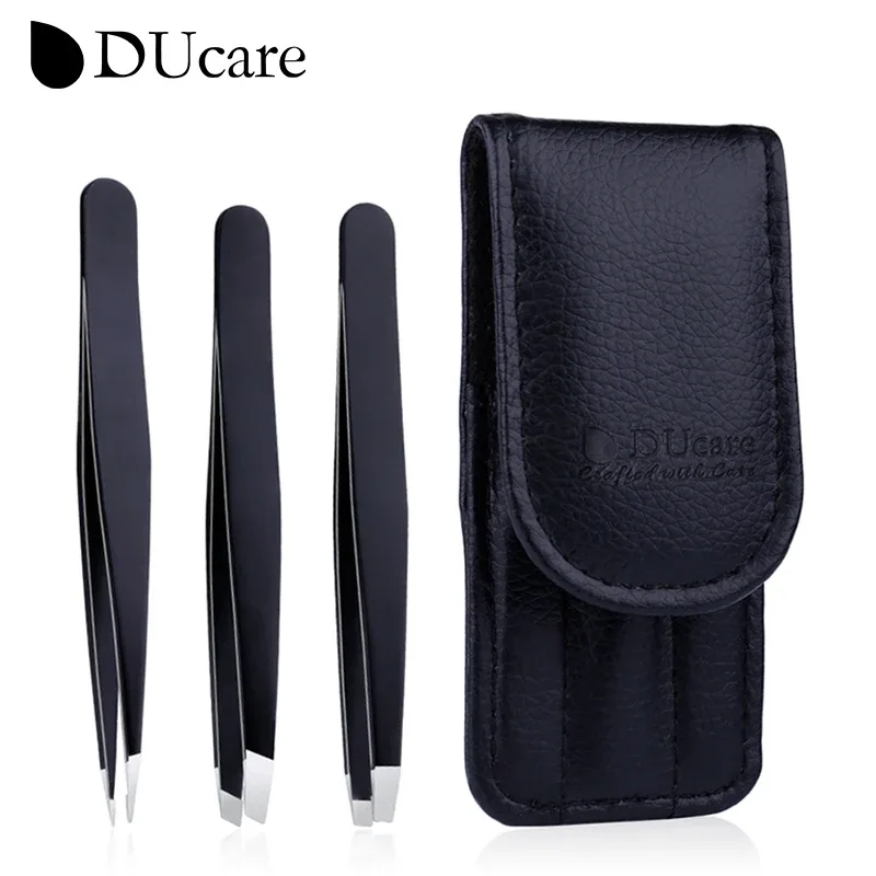 Pinces professionals DUcare per a celles Lash Twizzer Extensió de pestanyes d'acer inoxidable Classic Slant 3pc Pinces depilació