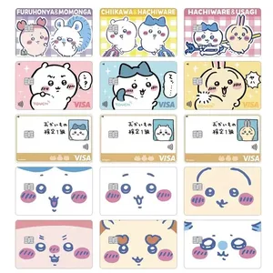 Tegneserie Kawaii Chiikawas kredittkortskinnklistremerker Søt matt klistremerke for VISA JCB Mastercard og andre dekorative IC-kort