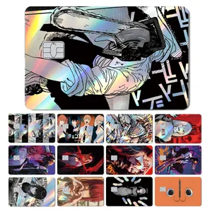 Tubarão mágico legal anime legal holográfico laser brilhante filme capa adesiva de pele para cartão de débito de crédito bancário