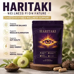 Haritaki fruktpulverkapslar stödjer matsmältningsbalans och tarmhälsa mentalt fokus En ingrediens 30 portioner 60 kapslar